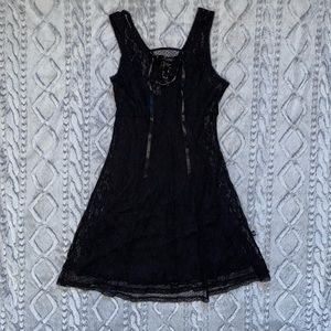 Hot Topic Royal Bones 2 Piece Black Lace Dress
